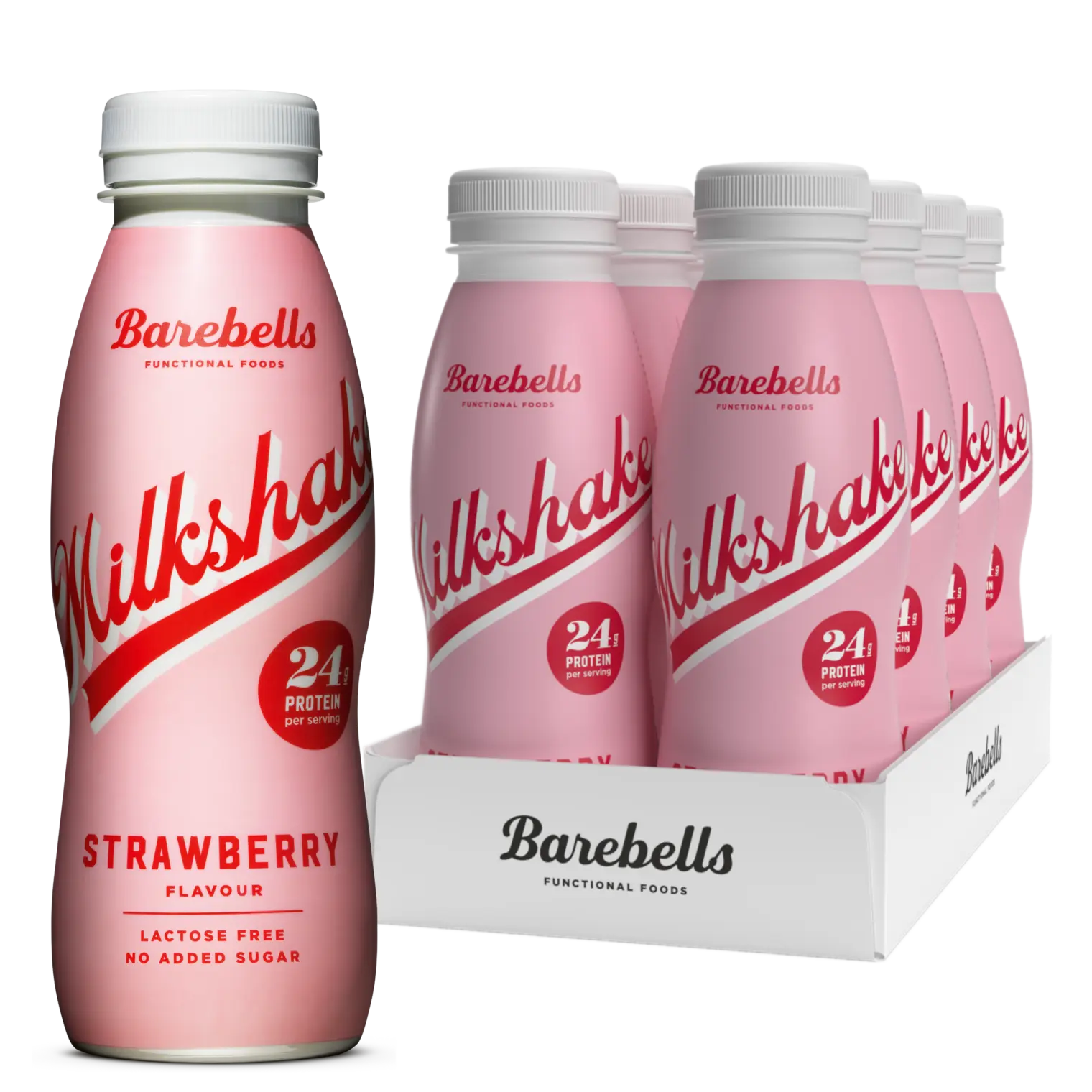 barebells strawberry milkshake 330ml case of 8 barebells strawberry milkshake 330ml case of 8